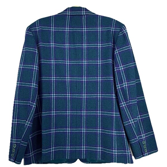 Women’s Pendleton‎ Wool Purple Teal Plaid Plus Size 18 Button Closure Business - Picture 4 of 6